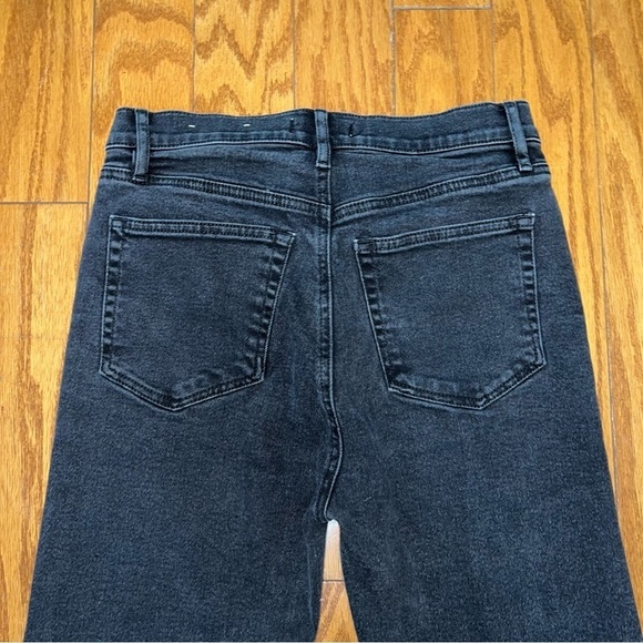 LOFT Black Full Button Fly Cropped Release Hems The Skinny Jeans Size 27/4 - Picture 5 of 10